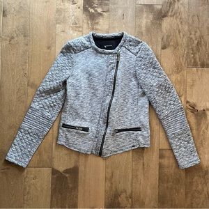 Maison Scotch Scotch & Soda Quilted Grey Moto Jacket